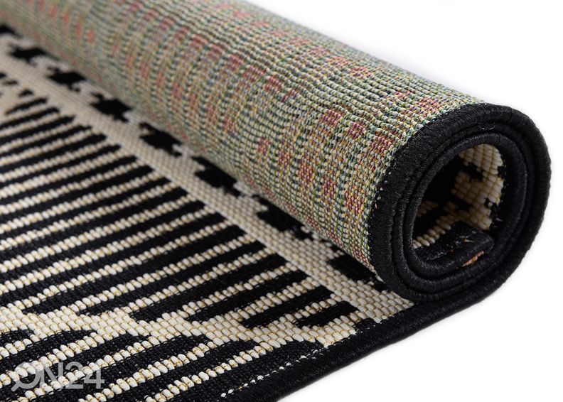 Matto Tom Tailor Funky Outdoor Geometric, 160x235 cm musta kuvasuurennos
