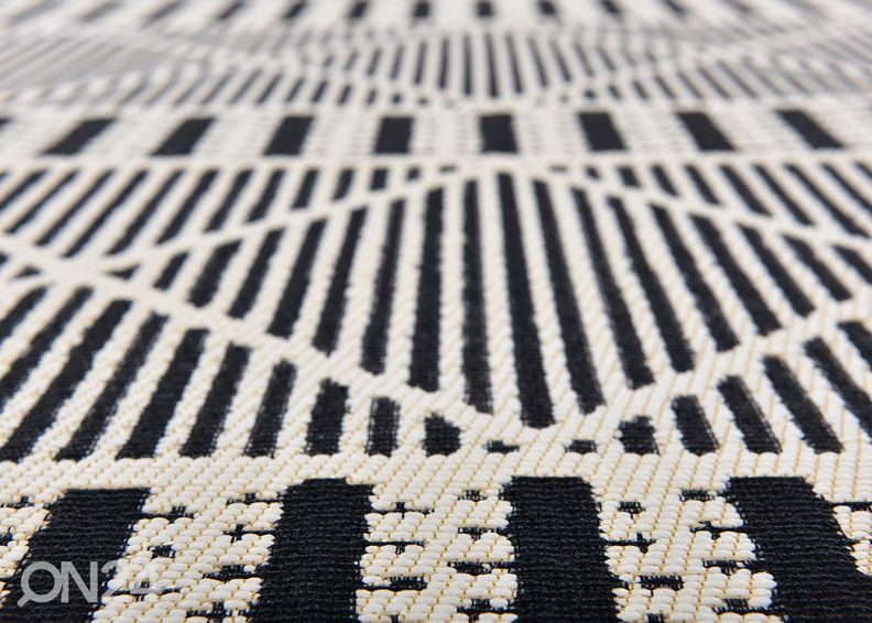 Matto Tom Tailor Funky Outdoor Geometric, 60x100 cm musta kuvasuurennos