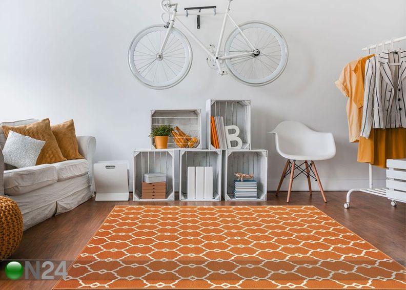 Matto Trellis Orange 133x190 cm kuvasuurennos