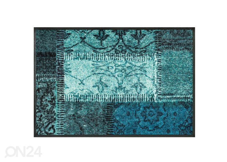 Matto Vintage Patches turkoosi 50x75 cm kuvasuurennos