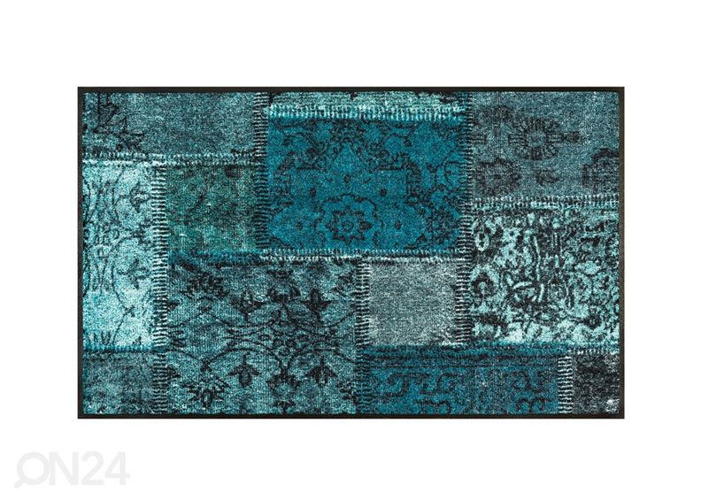 Matto Vintage Patches turkoosi 75x120 cm kuvasuurennos