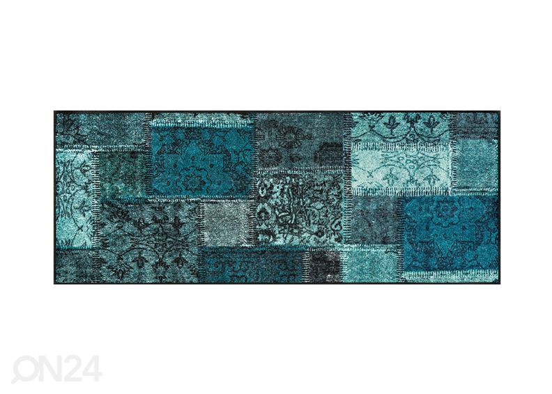 Matto Vintage Patches turkoosi 75x190 cm kuvasuurennos