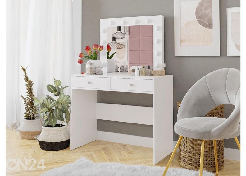 Meikkipöytä + LED peili kuvasuurennos