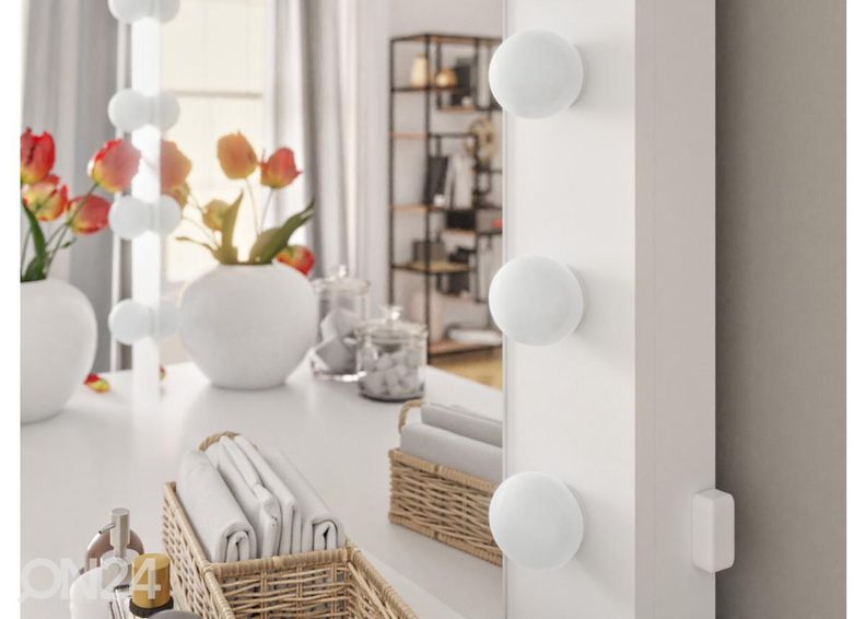 Meikkipöytä + LED peili kuvasuurennos