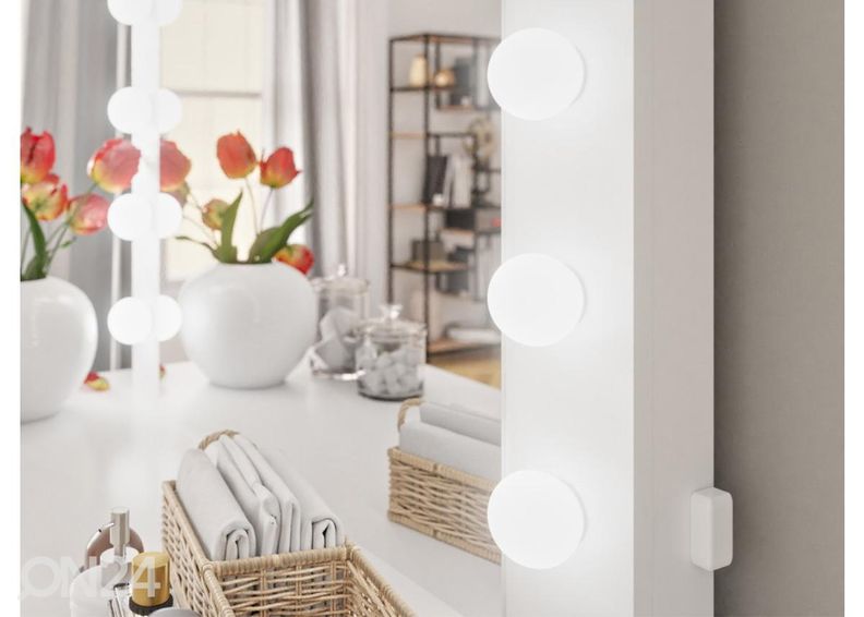 Meikkipöytä + LED peili kuvasuurennos