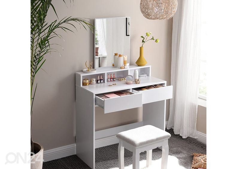 Meikkipöytä, valkoinen kuvasuurennos