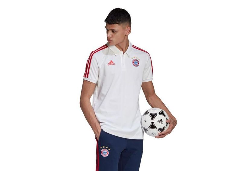 Miesten jalkapallopaita Adidas Bayern Monachium 3-Stripes Polo M FR3973 kuvasuurennos
