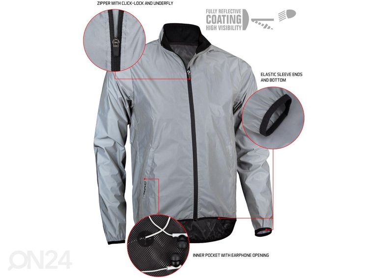 Miesten kalvotakki heijastin materiaalia kuvasuurennos