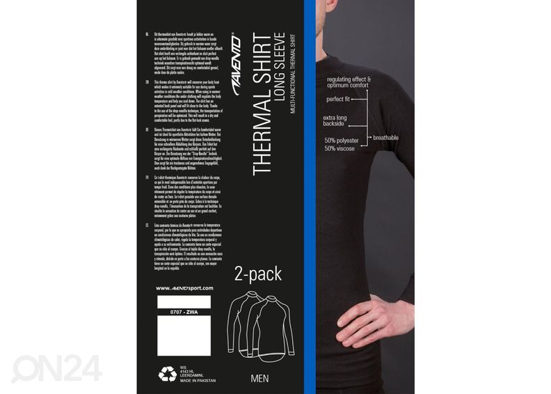 Miesten lämmin aluspaita Avento 2 kpl kuvasuurennos