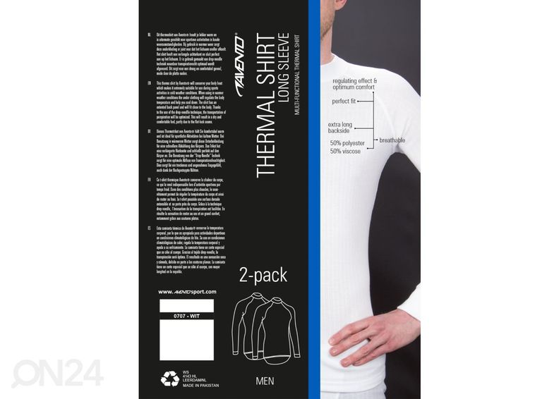 Miesten lämmin aluspaita Avento 2 kpl kuvasuurennos