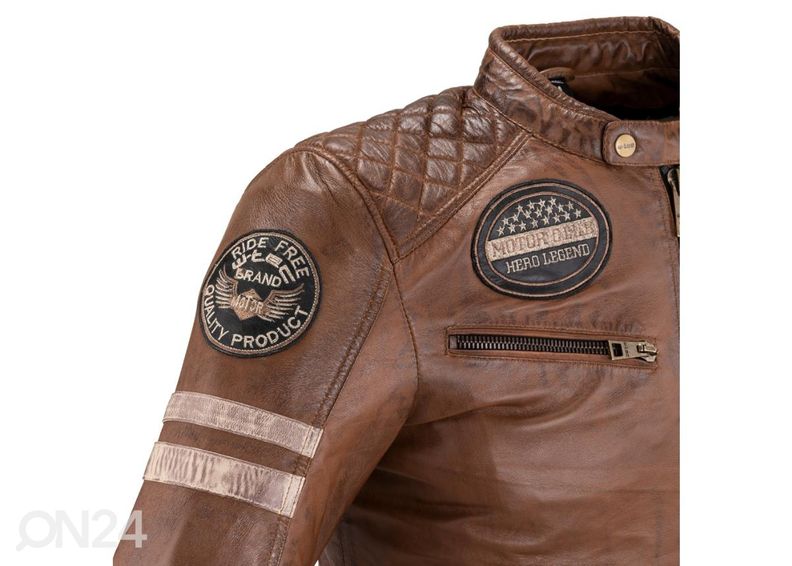 Miesten nahkainen MP-ajotakki W-TEC Milano kuvasuurennos