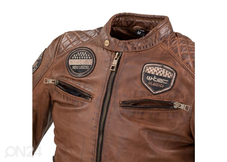 Miesten nahkainen MP-ajotakki W-TEC Milano kuvasuurennos