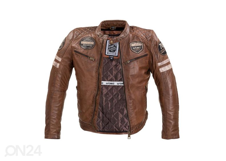 Miesten nahkainen MP-ajotakki W-TEC Milano kuvasuurennos