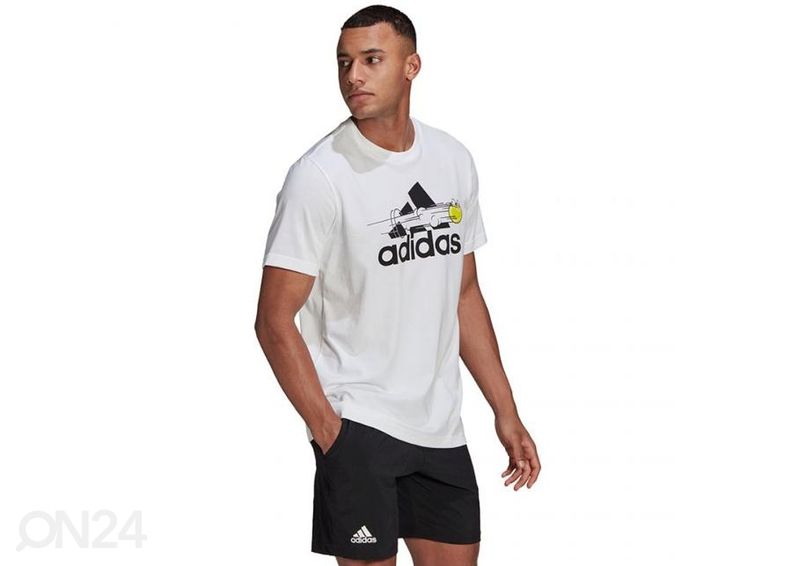 Miesten vapaa-ajan paita Adidas Tennis Graphic Logo kuvasuurennos