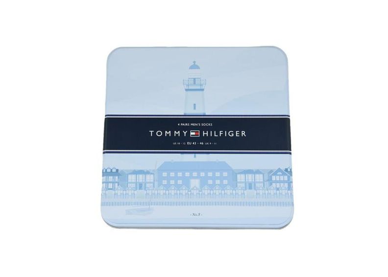 Miesten vapaa-ajan sukat Tommy Hilfiger Orginal Stripe Box 4 paria Socks M 482002001-085 kuvasuurennos