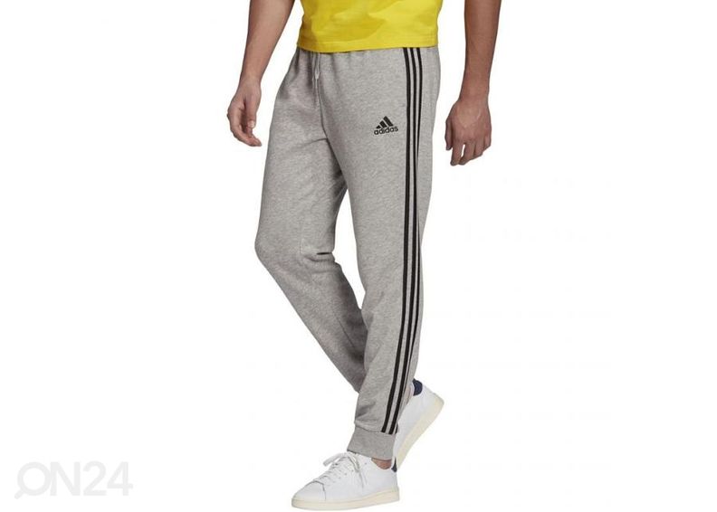 Miesten verryttelyhousut Adidas Essentials Tapered Cuff 3 Stripes kuvasuurennos