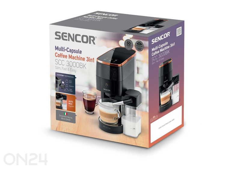 Monikapselinen 3in1-kahvinkeitin Marco Polo Sencor SCC3000BK kuvasuurennos