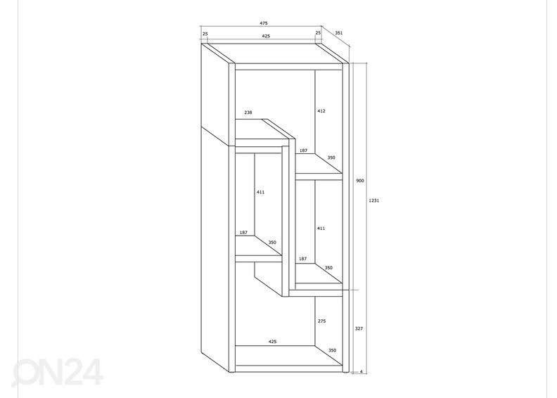 Monipuolinen hyllystö kuvasuurennos