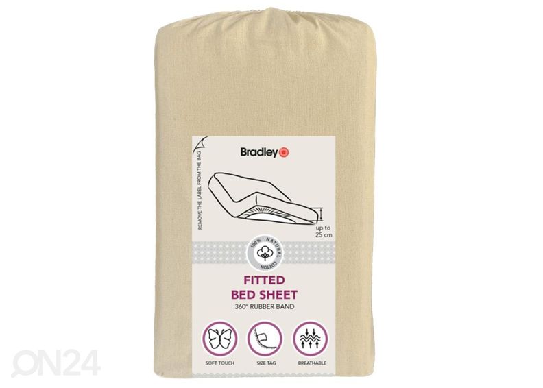 Muotoon ommeltu lakana Bradley, 90x200x25 cm kangaspussissa, 2 kpl kuvasuurennos