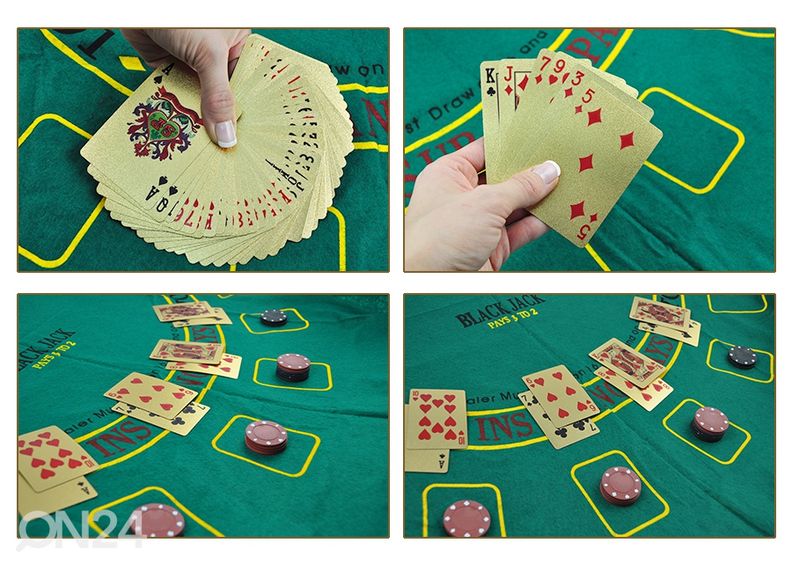 Muoviset pelikortit koristelaatikossa kuvasuurennos