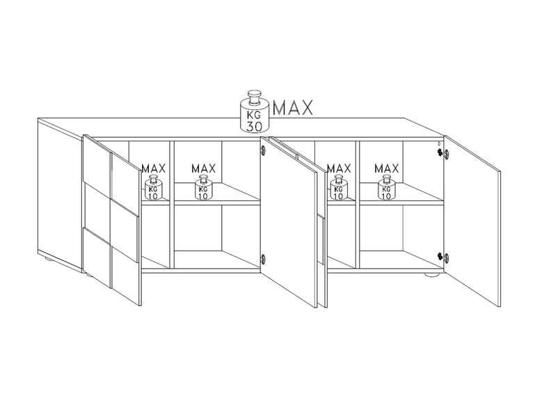 Musta lipasto Prisma 09, 241 cm kuvasuurennos