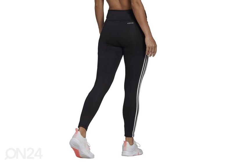 Naisten pitkät treenileggingsit Adidas High Riese 3-Stripes 7/8 Tights kuvasuurennos