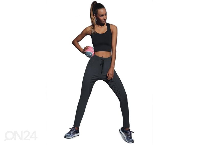 Naisten pitkät treenileggingsit BAS BLACK Lorena, grafiitti, koko M kuvasuurennos