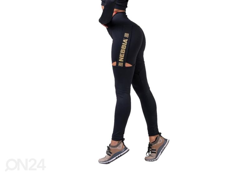 Naisten pitkät treenileggingsit Nebbia Honey Bunny 820, mustat, koko XS kuvasuurennos