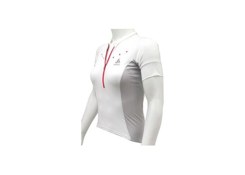 Naisten pyöräilypaita Odlo Stand-Up Collar S/S 1/2 Zip Gavia W 410891-10000 kuvasuurennos