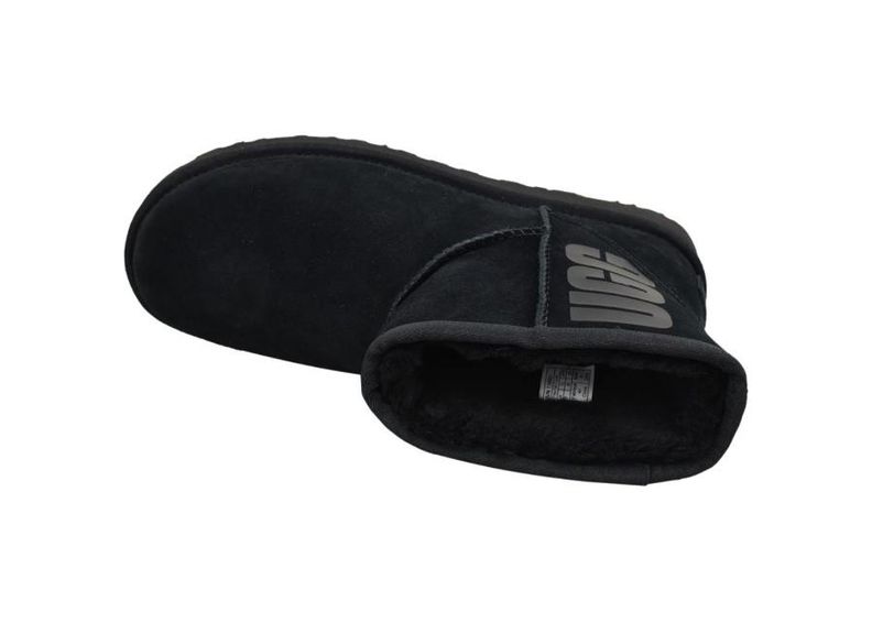 Naisten talvisaappaat UGG Classic Mini Rubber Logo W 1108231-BLK kuvasuurennos