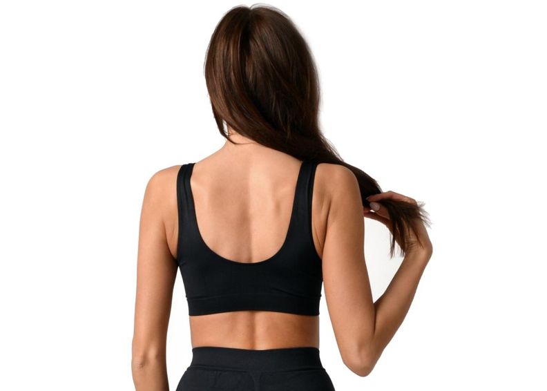 Naisten urheiluliivi Boco Wear Black Plain kuvasuurennos