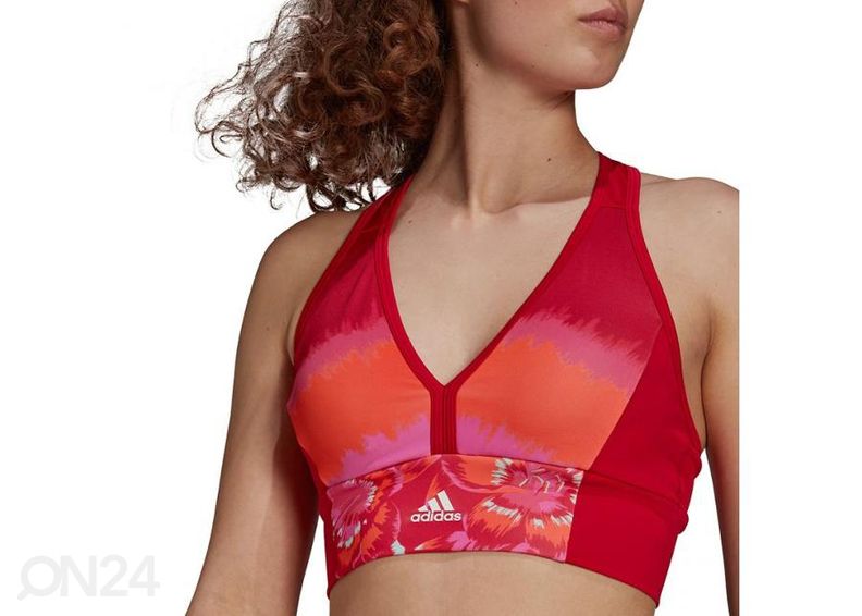 Naisten urheiluliivit Adidas Farm All-Over-Print Bra Top Aeroready kuvasuurennos