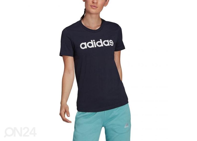 Naisten vapaa-ajan paita Adidas Essentials Slim Logo kuvasuurennos