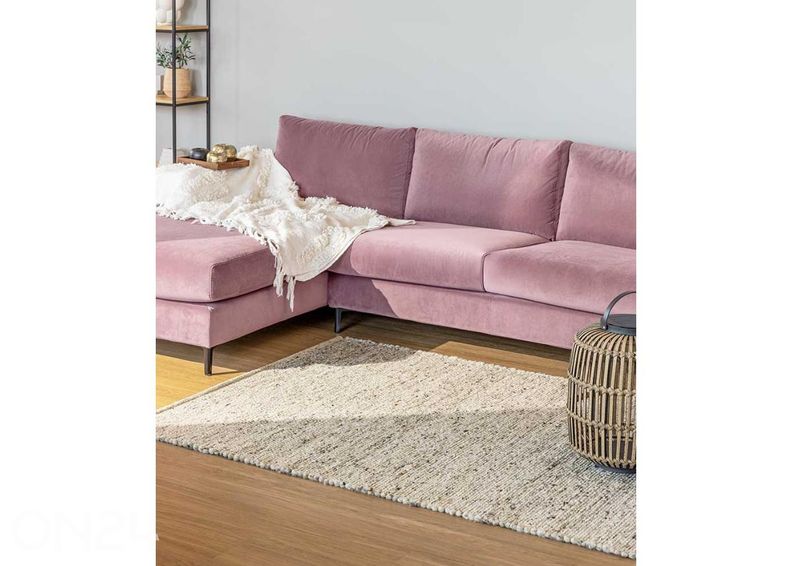 Narma käsinkudottu villamatto Hygge beige 200x300 cm kuvasuurennos