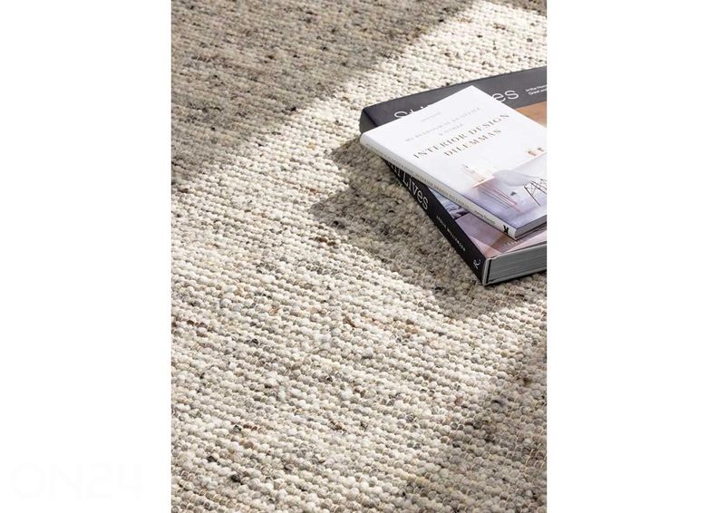 Narma käsinkudottu villamatto Hygge beige 200x300 cm kuvasuurennos