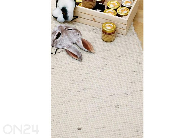 Narma käsinkudottu villamatto Hygge white 90x160 cm kuvasuurennos