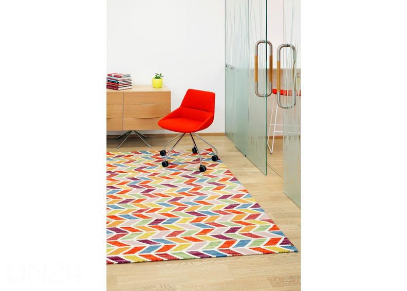 Narma käsinkudottu villamatto Talsi multi 140x200 cm kuvasuurennos