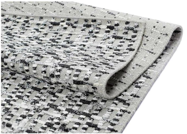 Narma käsinkudottu villamatto Virrati hopea 140x200 cm kuvasuurennos