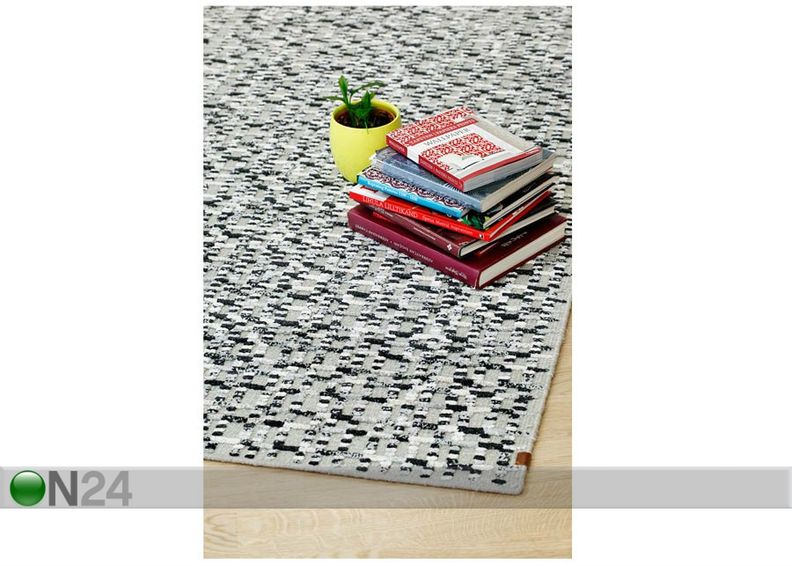 Narma käsinkudottu villamatto Virrati silver 140x200 cm kuvasuurennos