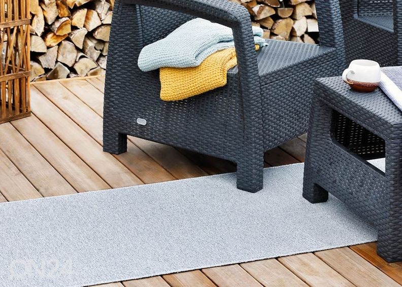 Narma muovimatto Neve silver metallic 70x250 cm kuvasuurennos