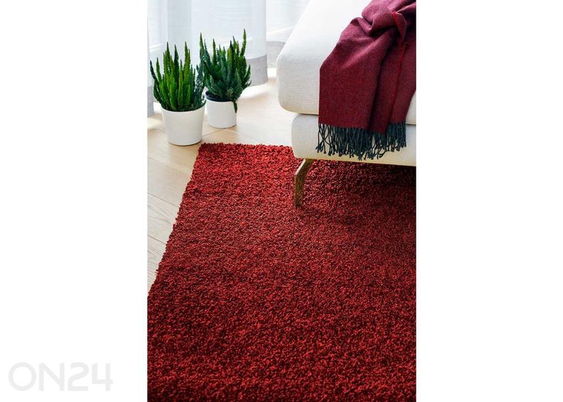 Narma pitkäkarvainen matto Spice™ punainen pyöreä Ø 200 cm kuvasuurennos