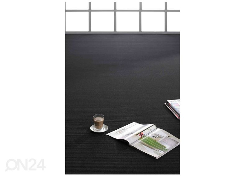 Narma sileäkudosmatto Credo™ black 80x200 cm kuvasuurennos