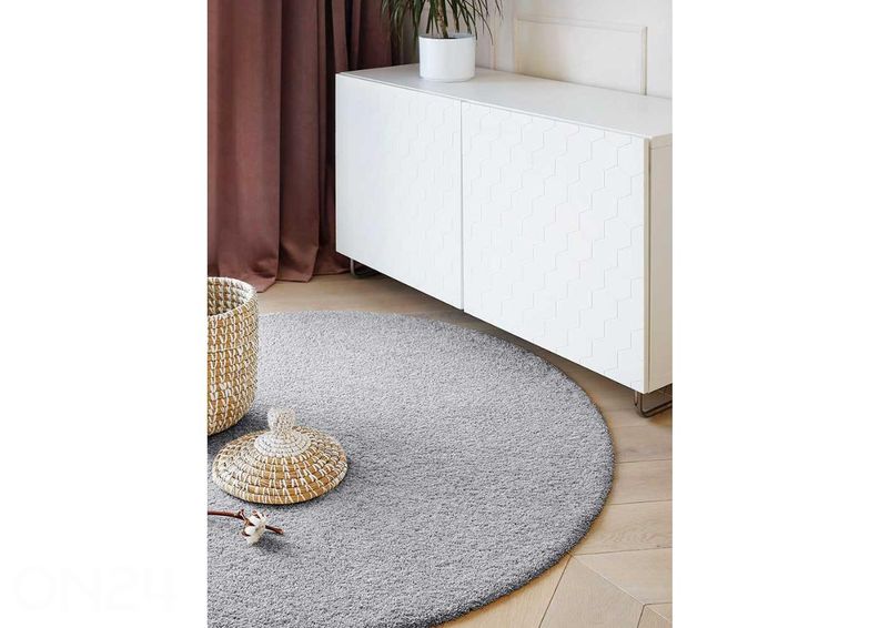 Narma tuftattu matto Jazz™ silver Ø 133 cm kuvasuurennos