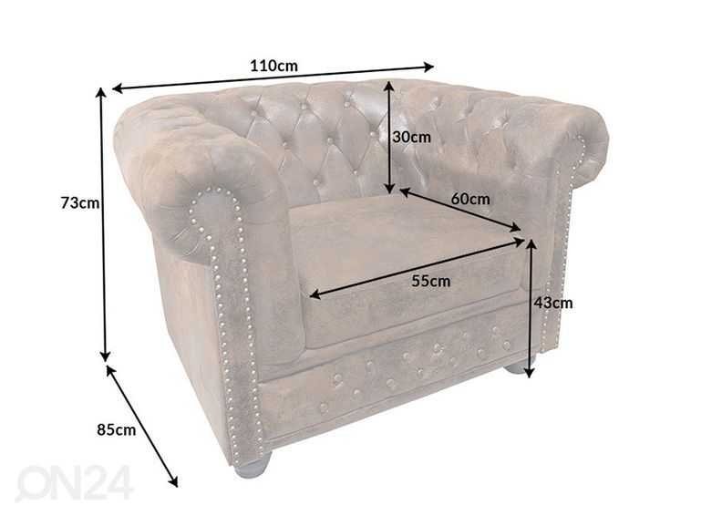 Nojatuoli Chesterfield kuvasuurennos
