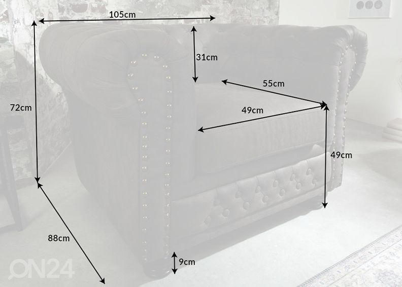 Nojatuoli Chesterfield kuvasuurennos