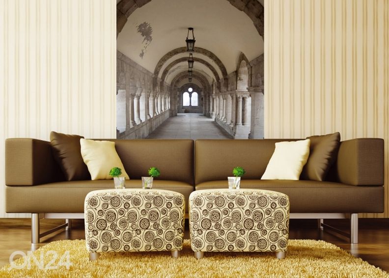Non-woven kuvatapetti Ancient corridor 225x250 cm kuvasuurennos