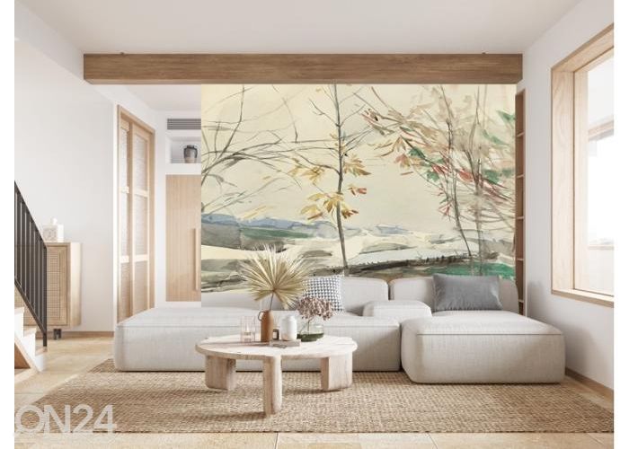 Non-woven kuvatapetti Autumn Landscape with Trees by Giovanni Boldini 400x260 cm kuvasuurennos