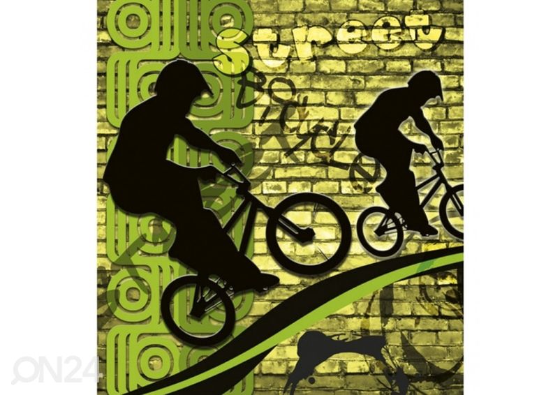 Non-woven kuvatapetti Bicycle green 225x250 cm kuvasuurennos