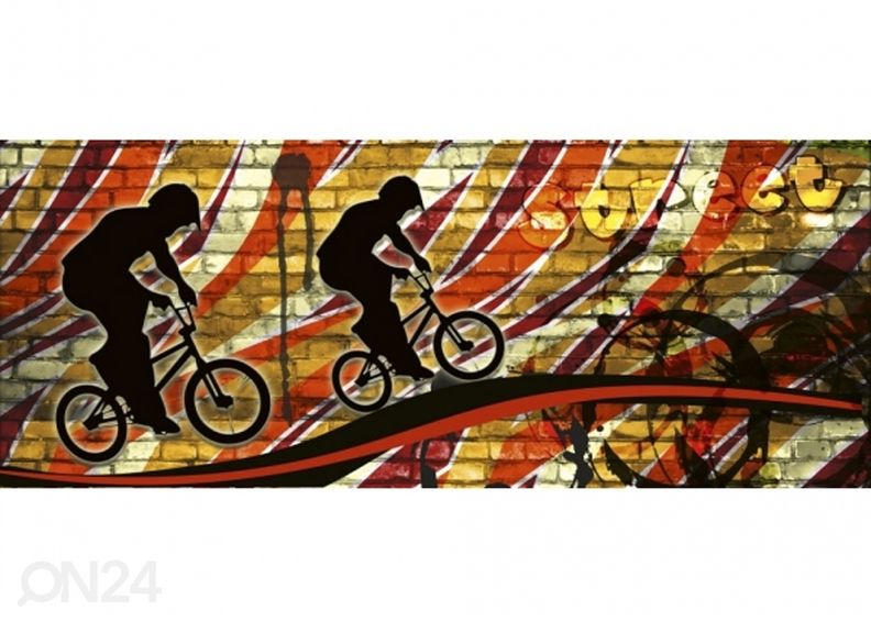 Non-woven kuvatapetti Bicycle red 225x250 cm kuvasuurennos