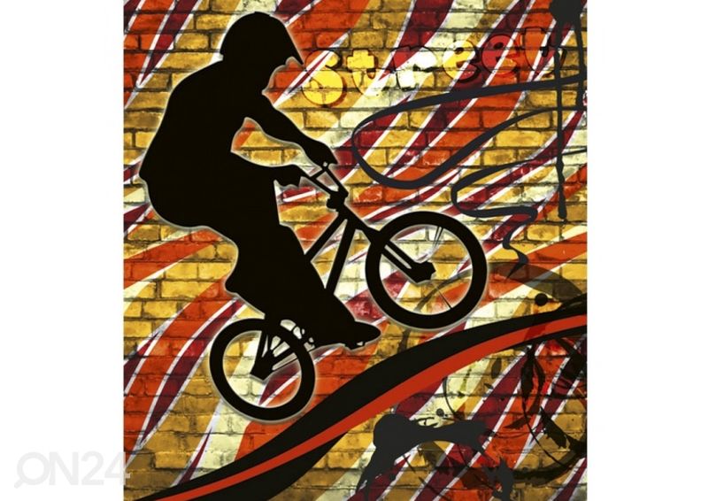 Non-woven kuvatapetti Bicycle red 225x250 cm kuvasuurennos